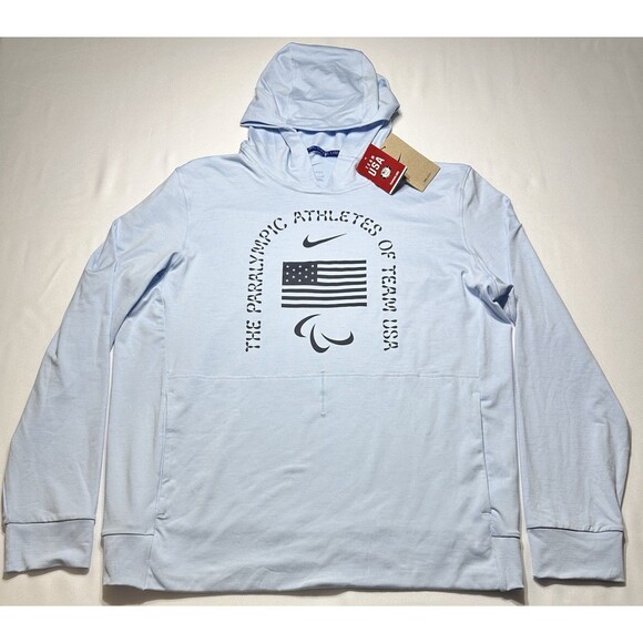 Nike Other - USA Paralympic Team Nike Mens Medium Dri-FIT Yoga Restore Hoodie Blue FZ3169 NWT